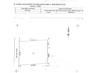 Parcela teren 600mp, Barnova  intrare Cercu, 45euro/mp euro